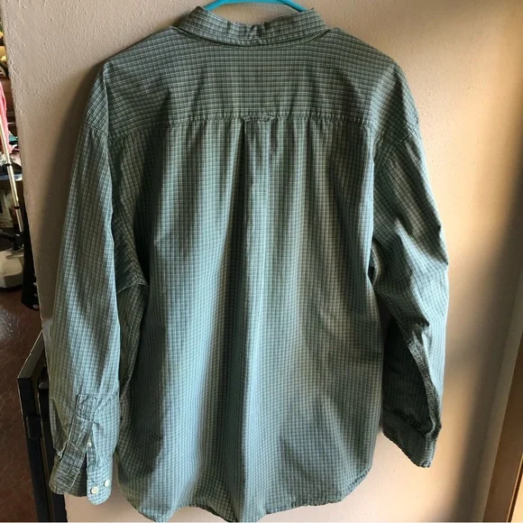 American Eagle Outfitters Casual Green/Navy/Cream Plaid Button-down Shirt. Large - Picture 8 of 12